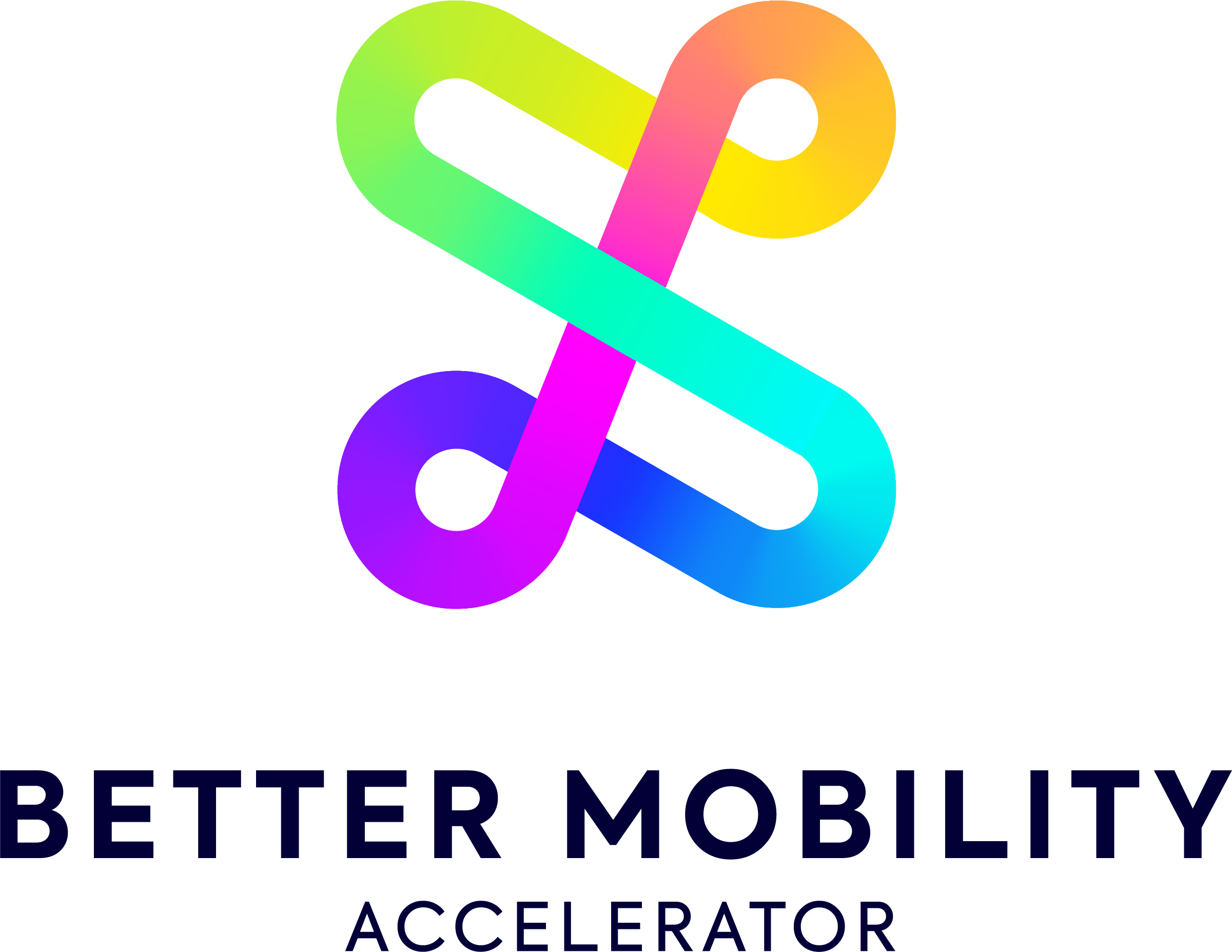 Colorful one-line logo of Better Mobility Accelerator, dark blue text